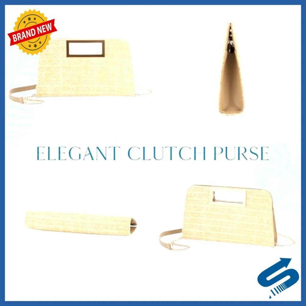 Vegan Leather Clutch Crossbody Shoulder Bag Elegant Evening Party Wedding
